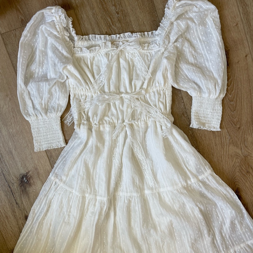 Swiss dot women’s peasant dress